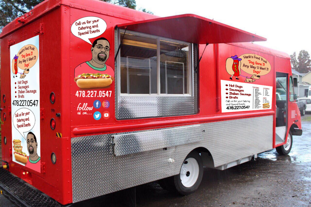 Hanks Food Truck "Dog gone it any way u want it dogs"